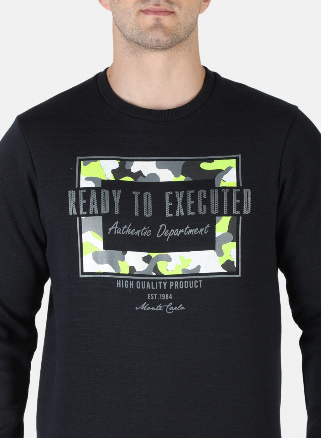 Men Blue Printed Sweatshirt