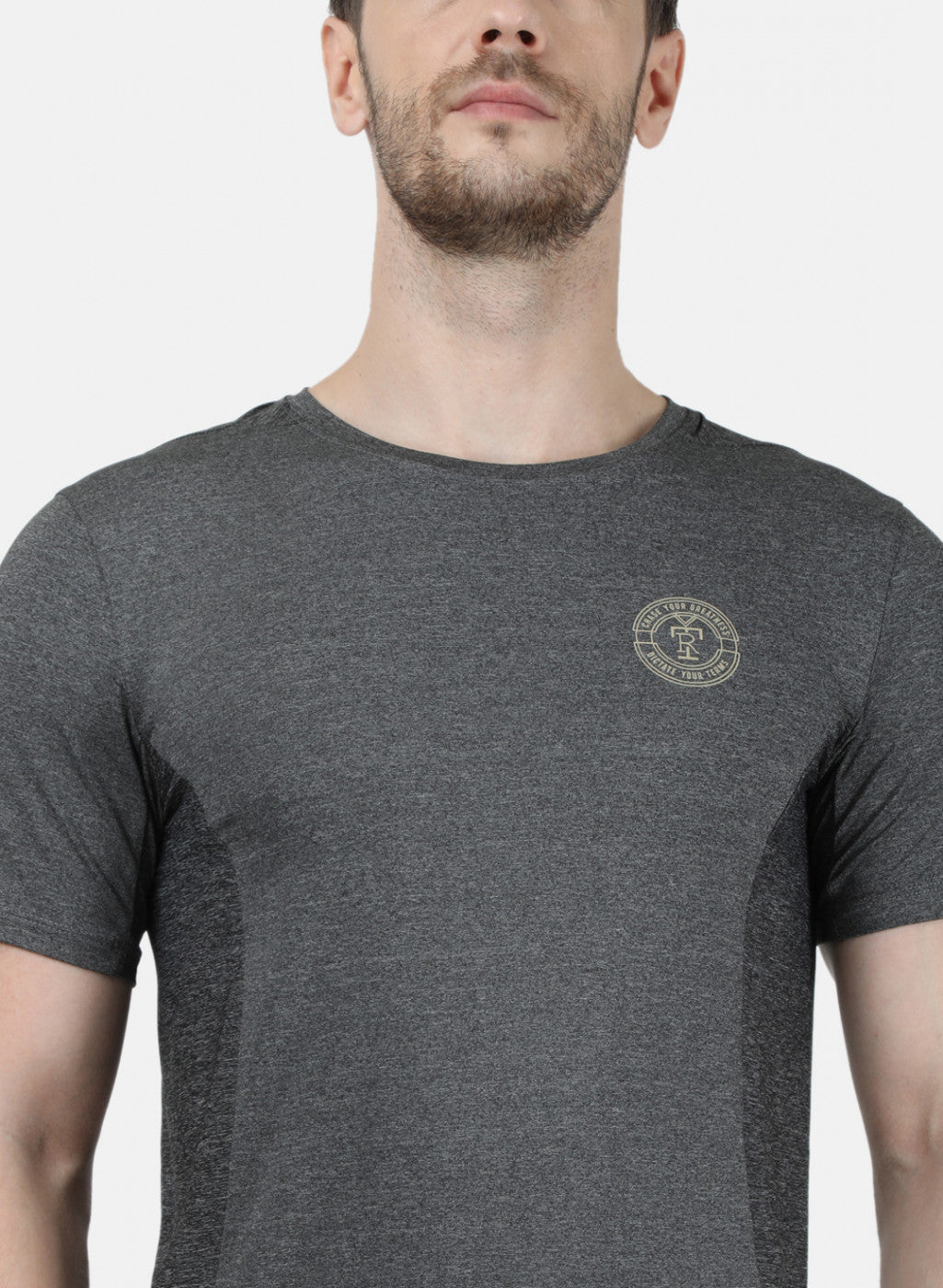 Rock.it Men Grey Plain T-Shirt