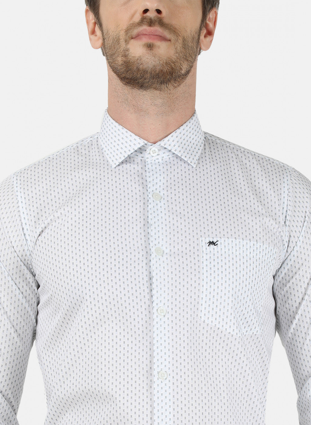 Mens Blue Printed Shirt