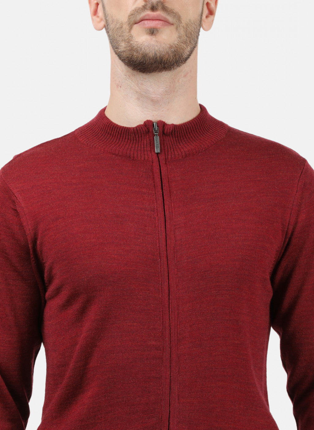 Men Maroon Solid Pullover