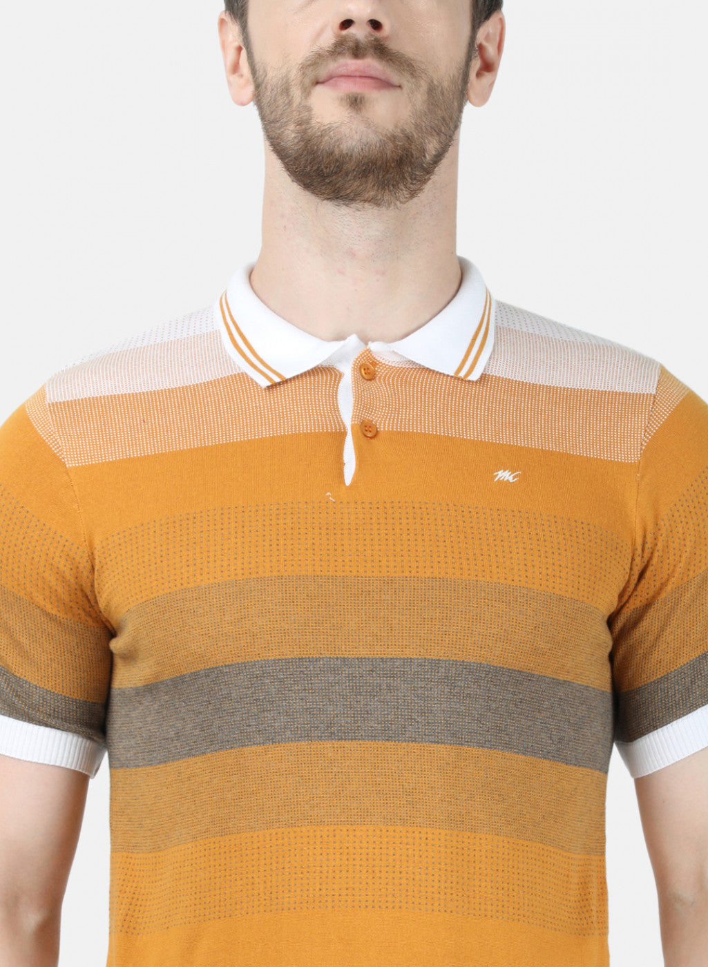 Mens Mustard Plain T-Shirt