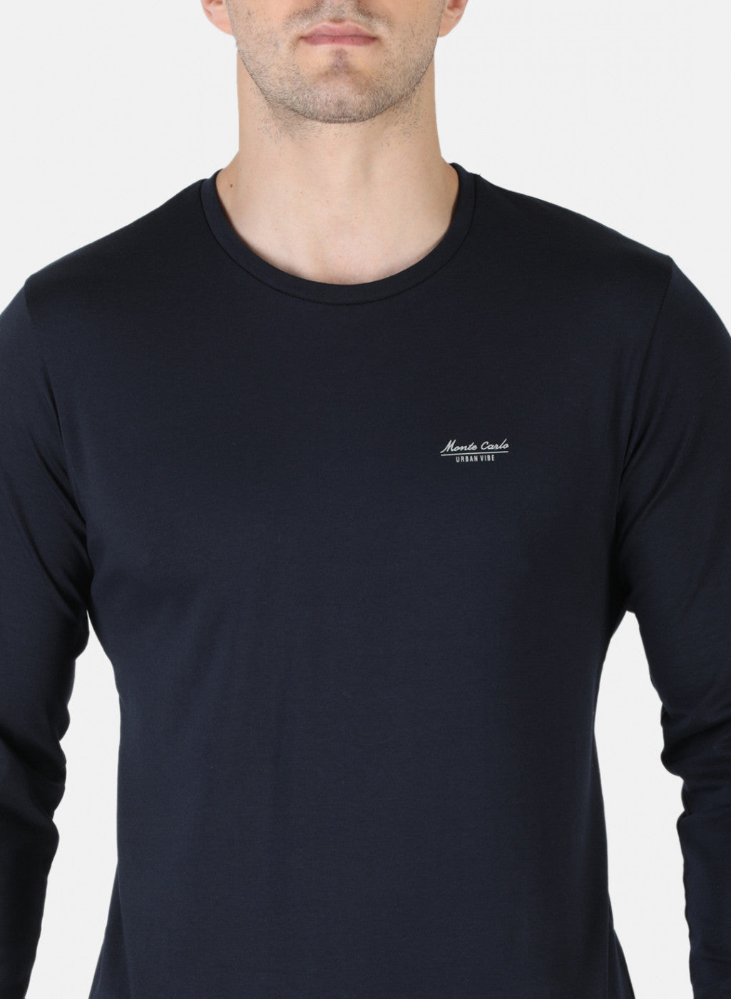 Men NAvy Blue Plain T-Shirt