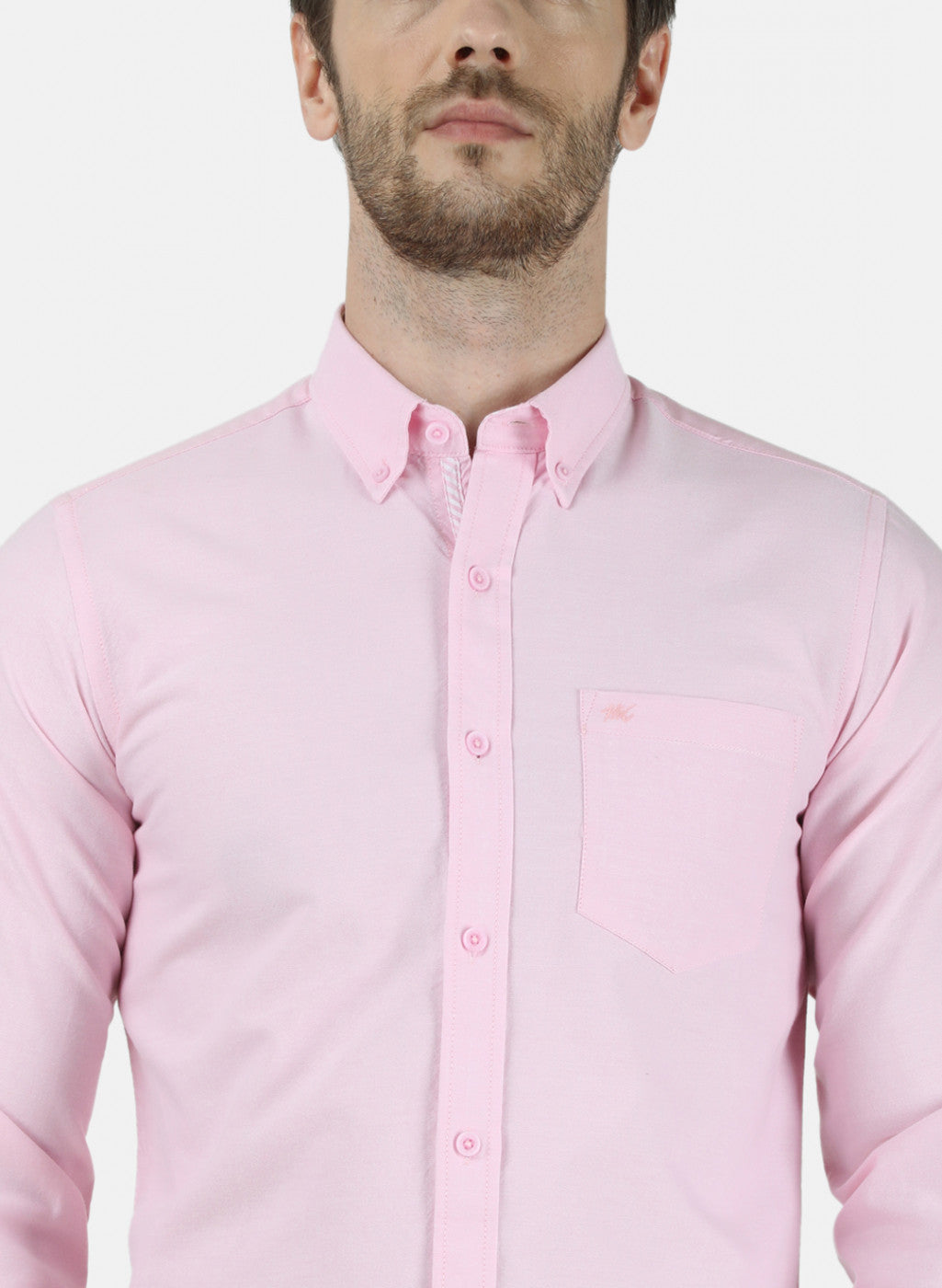 Mens Pink Solid Shirt