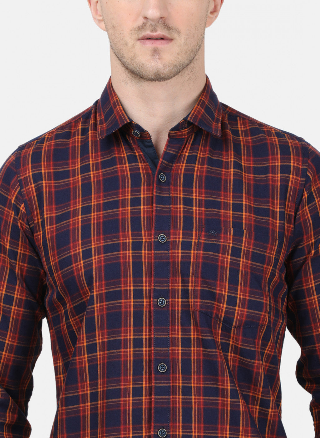 Mens NAvy Blue Check Shirt