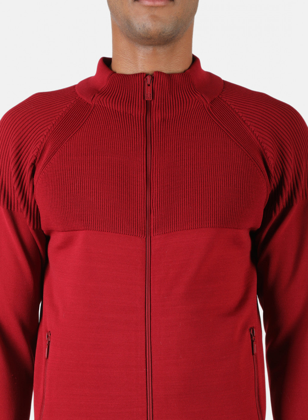 Men Maroon Solid Pullover