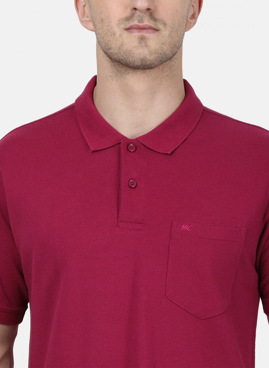 Mens Dark Pink Plain T-Shirt