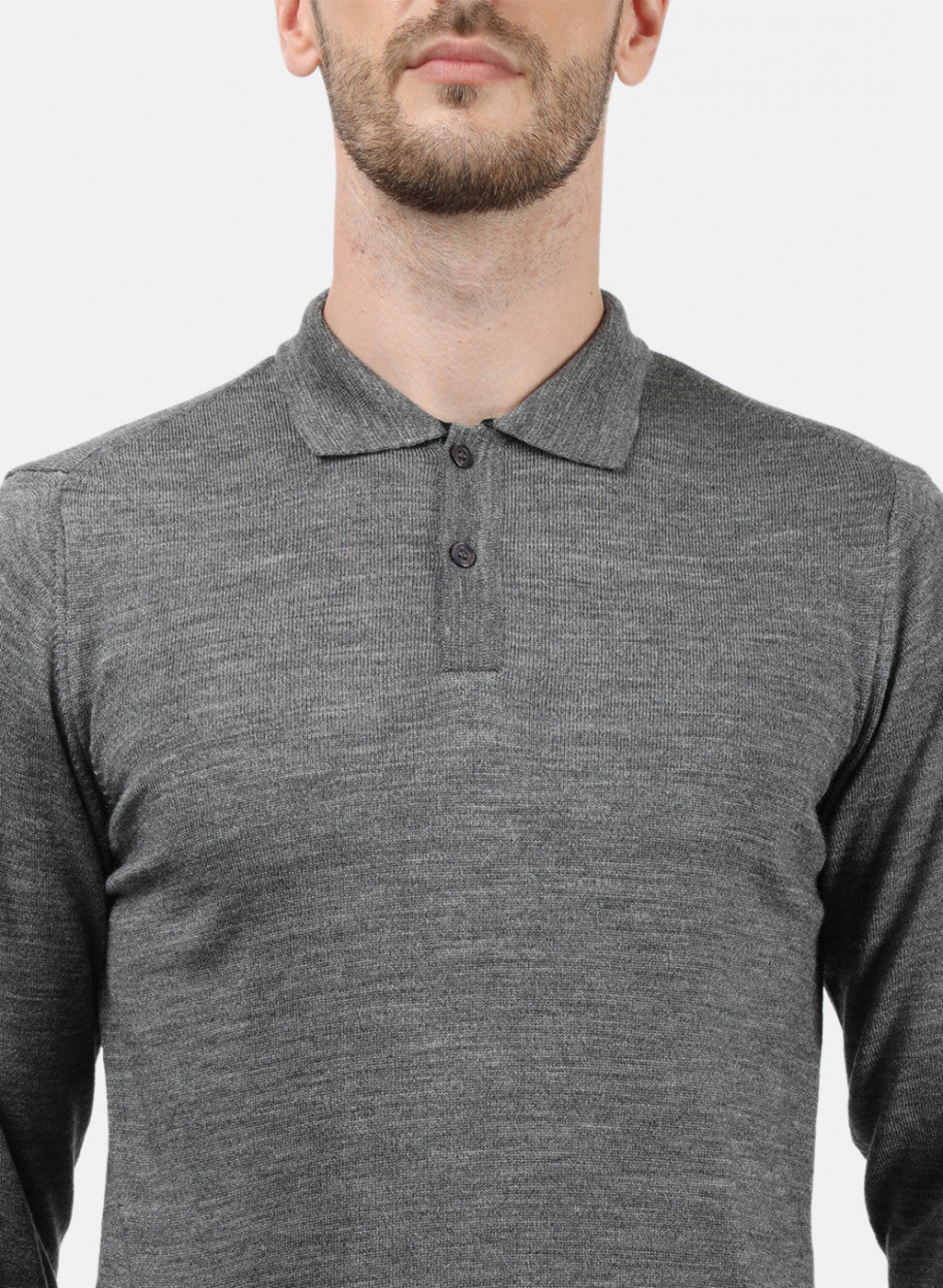 Men Grey Collar T-Shirt