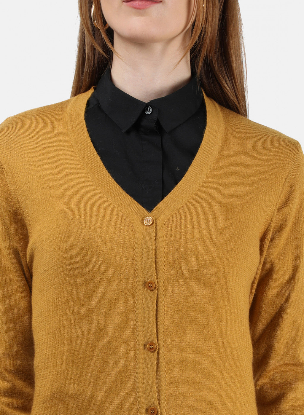 Women Yellow Solid Cardigan