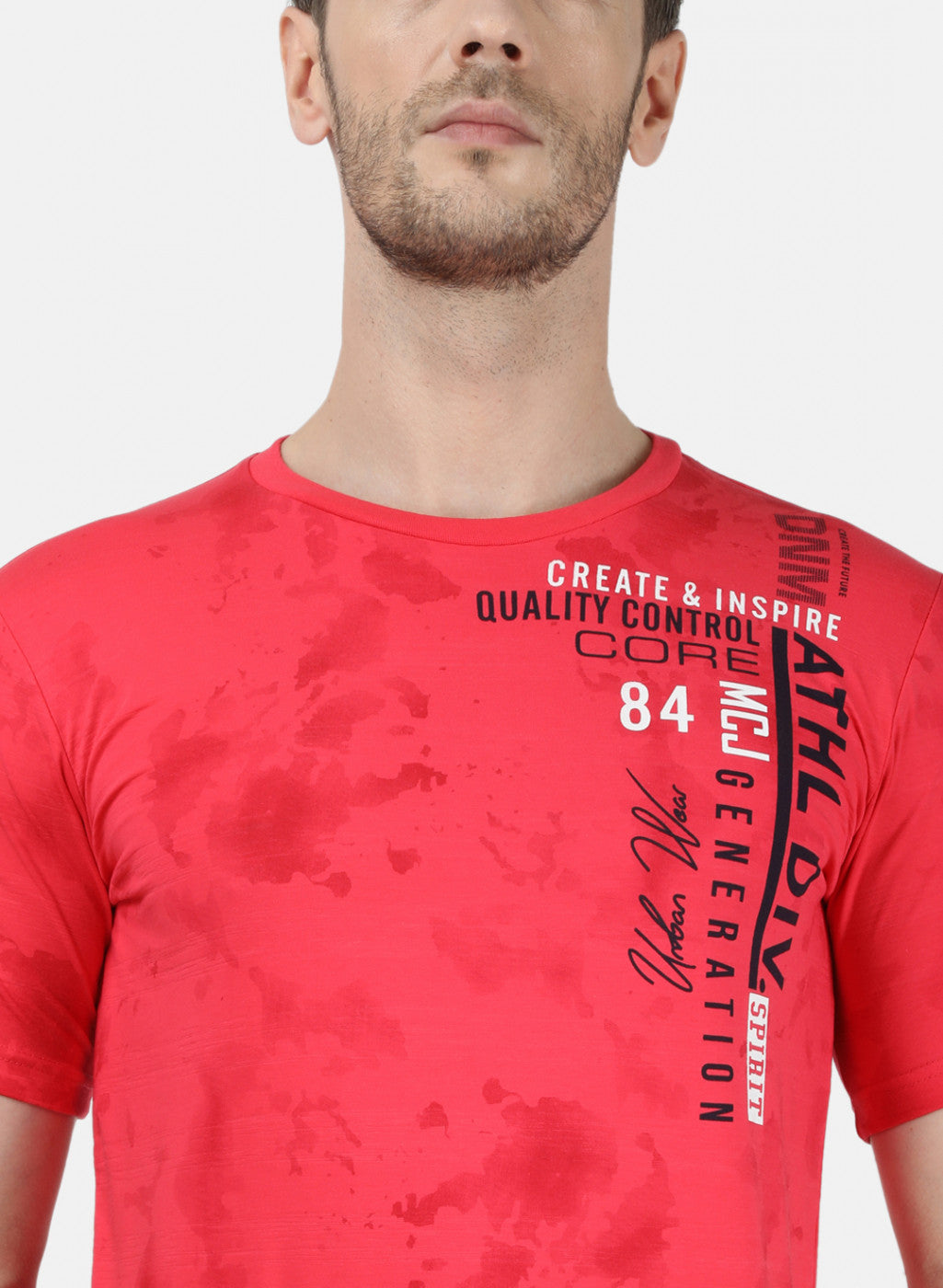 Mens Pink Printed T-Shirt