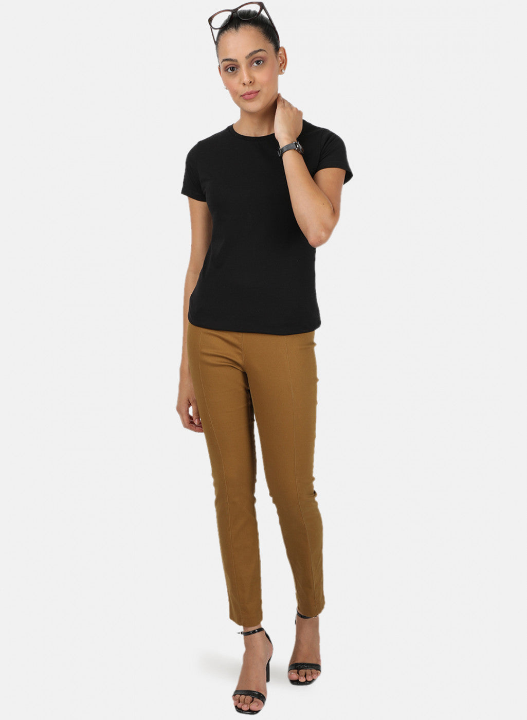 Womens Black & Red Plain Top 2Pc Set