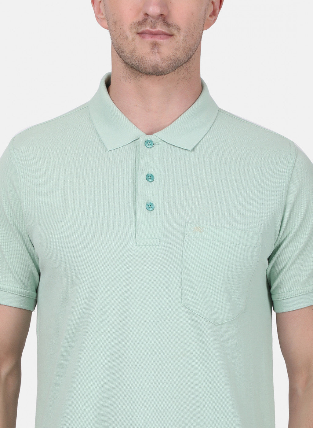 Mens Light Green Plain T-Shirt