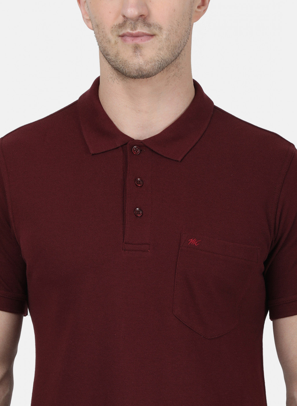 Mens Maroon Plain T-Shirt