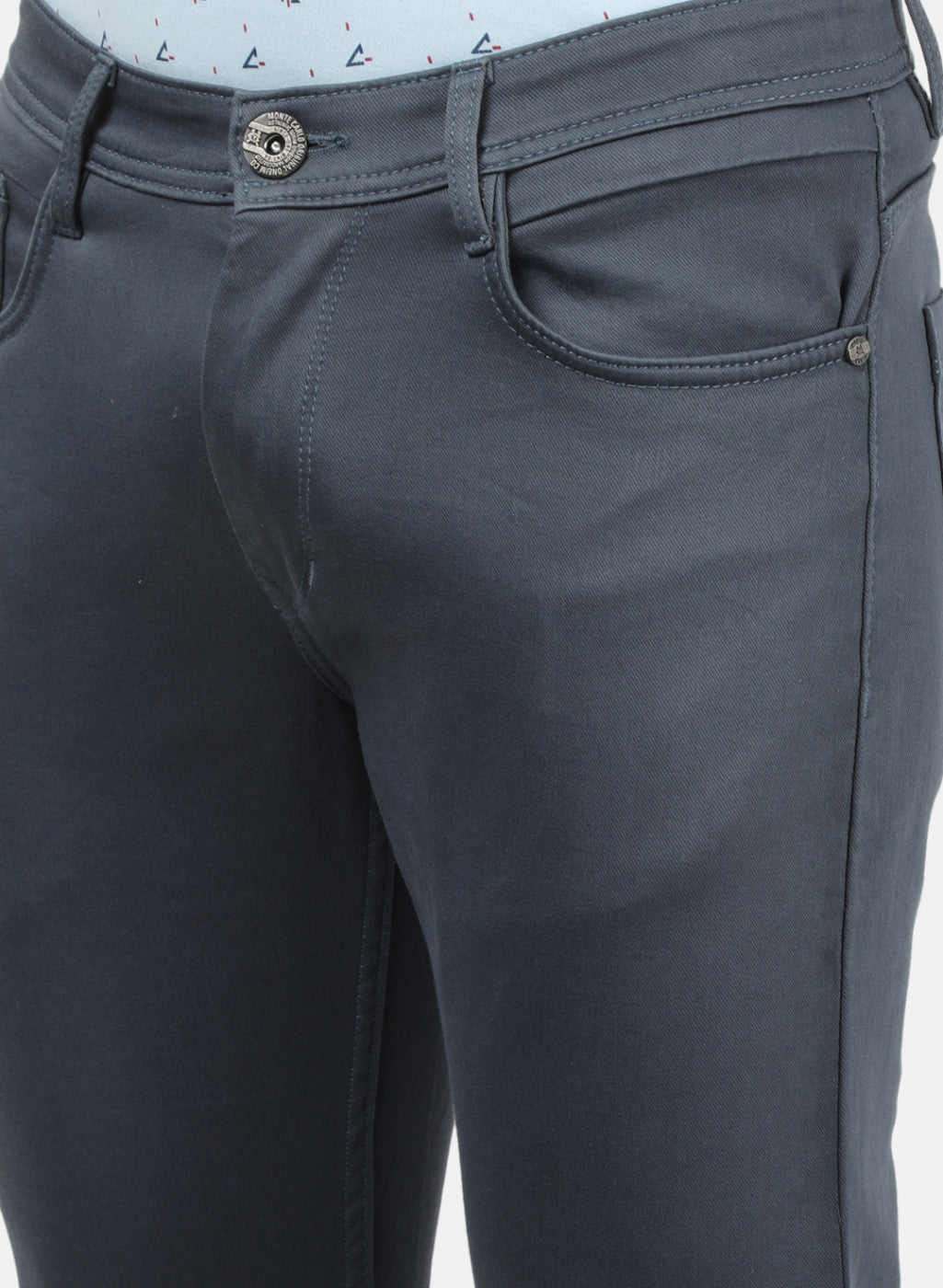 Men Grey Plain Trousers