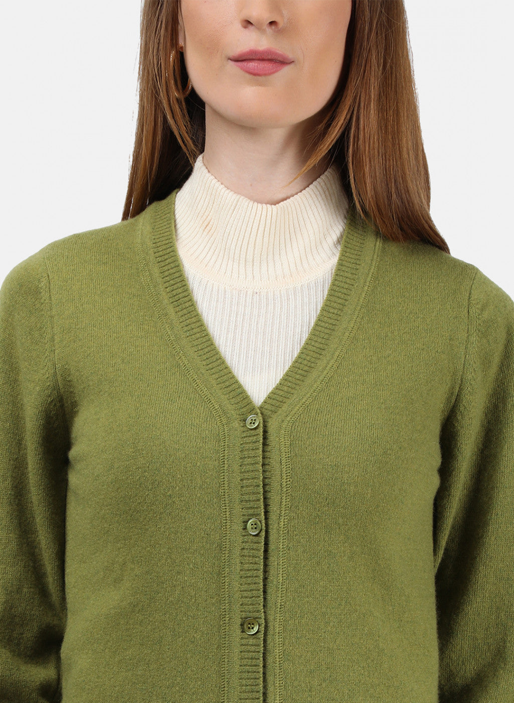 Women Green Solid Cardigan