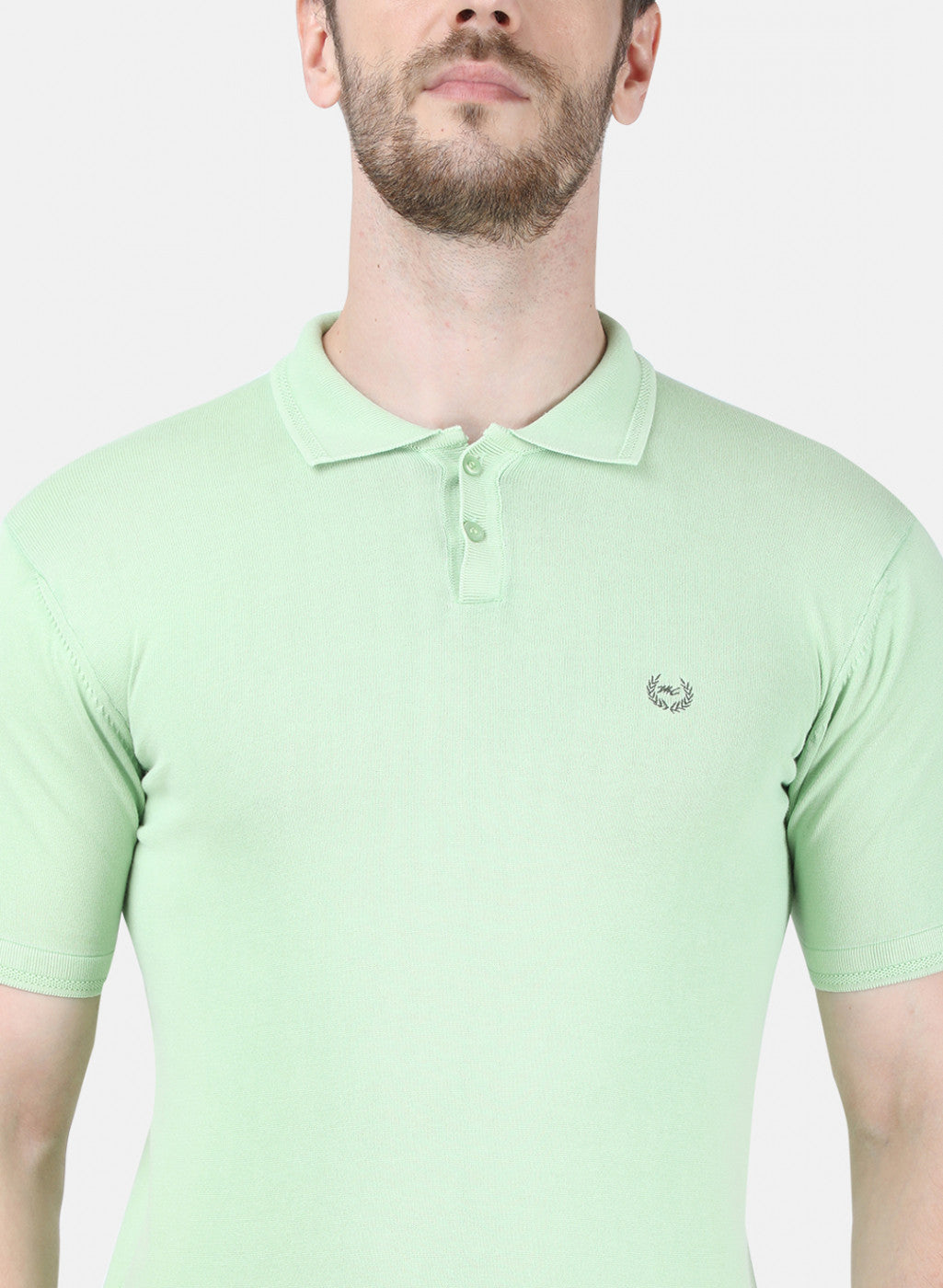 Mens Light Green Plain T-Shirt
