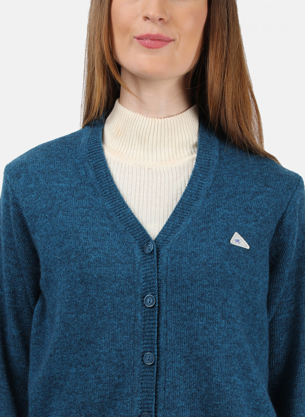 Women Blue Solid Cardigan