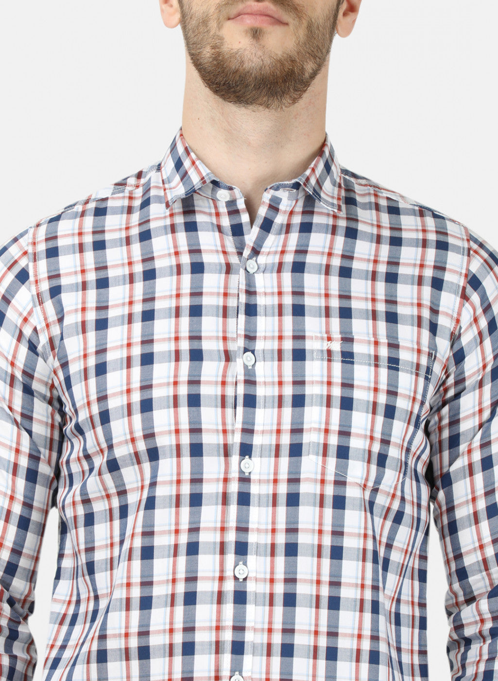 Mens Red & Blue Check Shirt