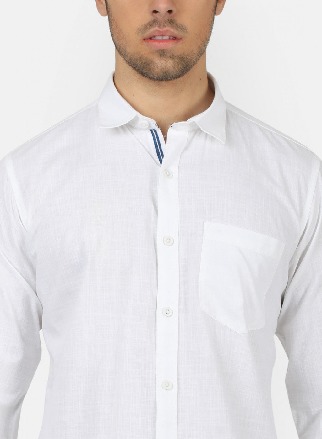 Men White Solid Shirts
