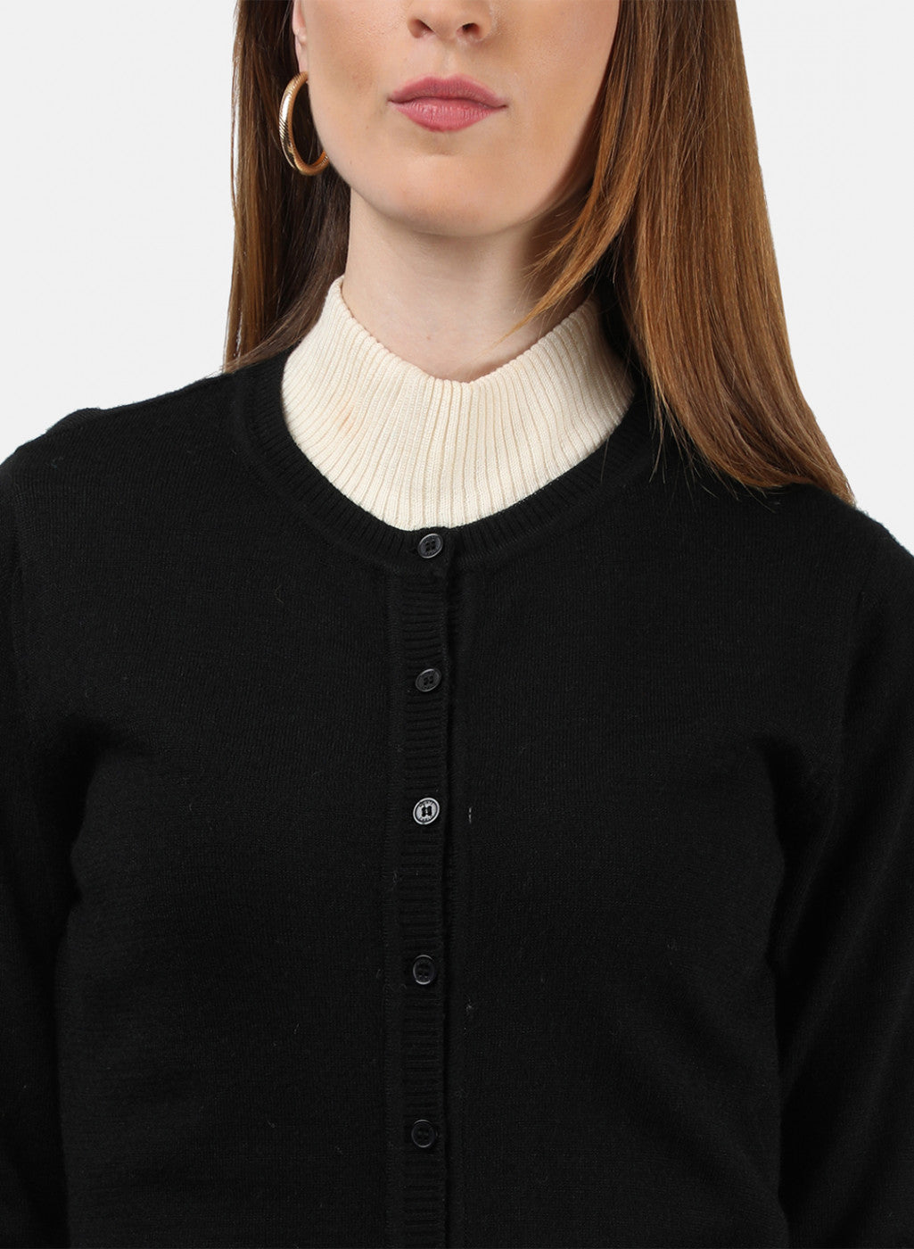 Women Black Solid Cardigan