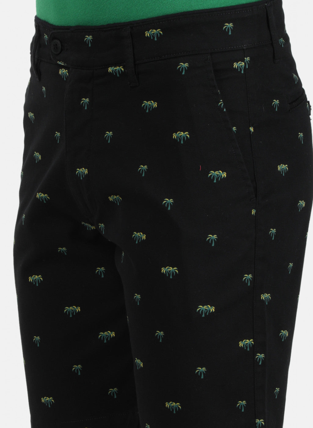 Mens Olive Printed Shorts