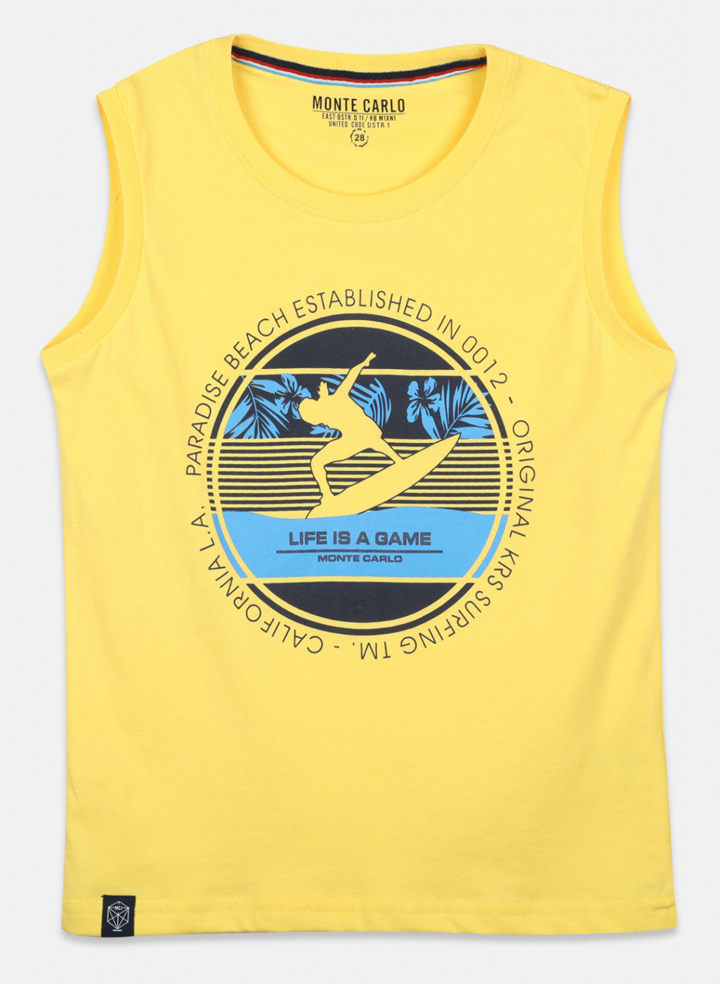 Boys Yellow & Blue Printed T-Shirt