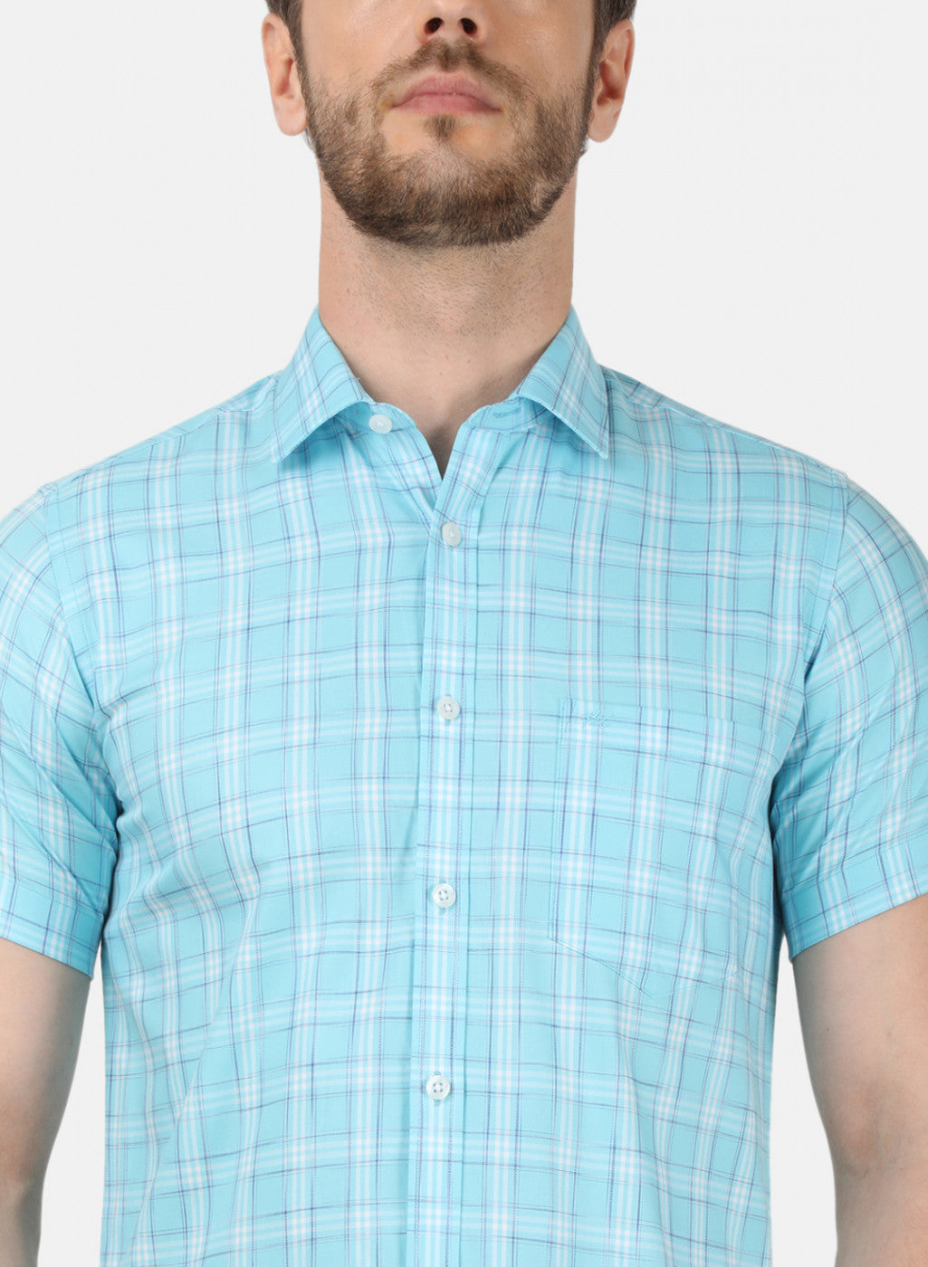 Mens Blue Check Shirt