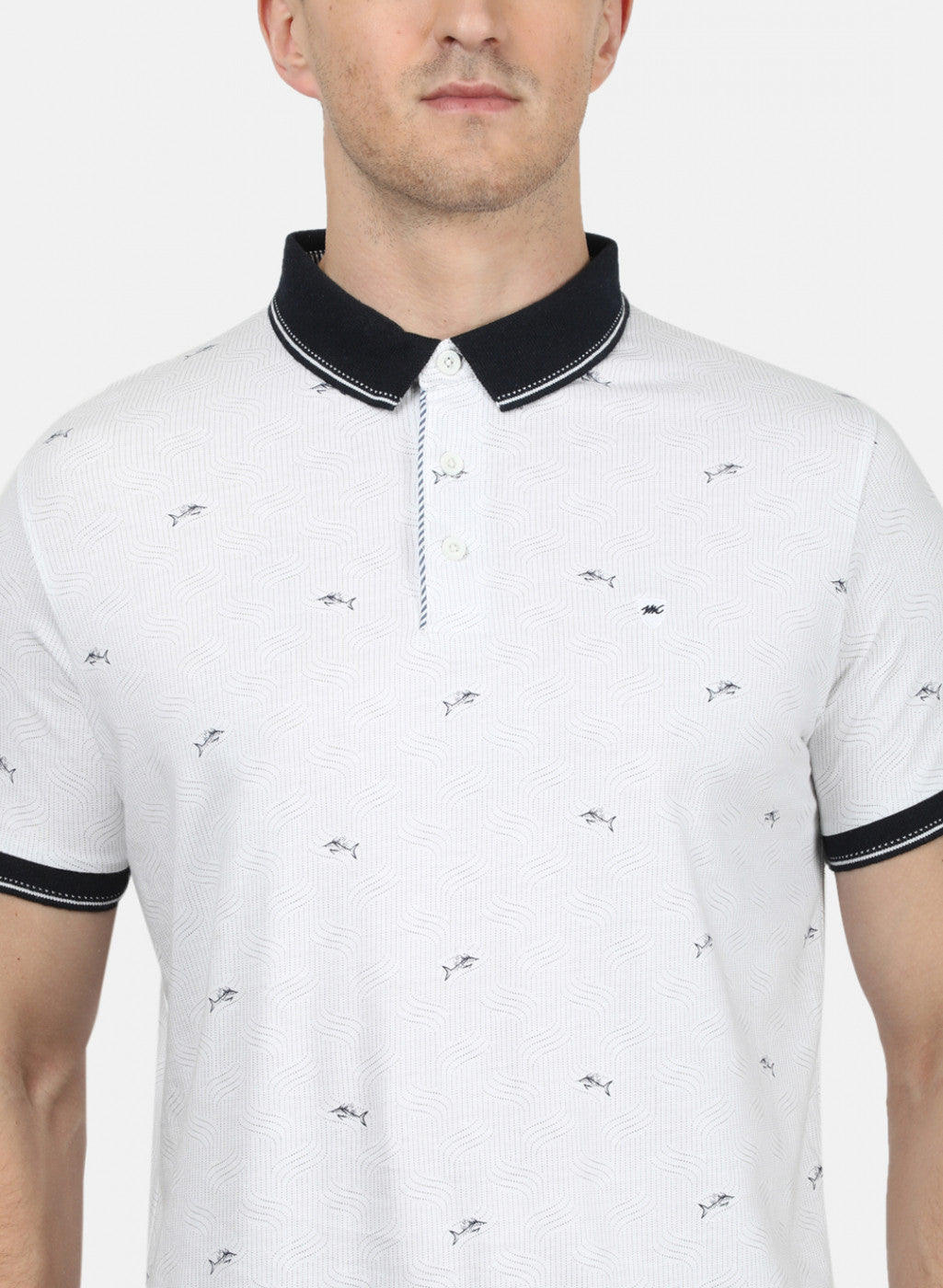 Mens White Printed T-Shirt