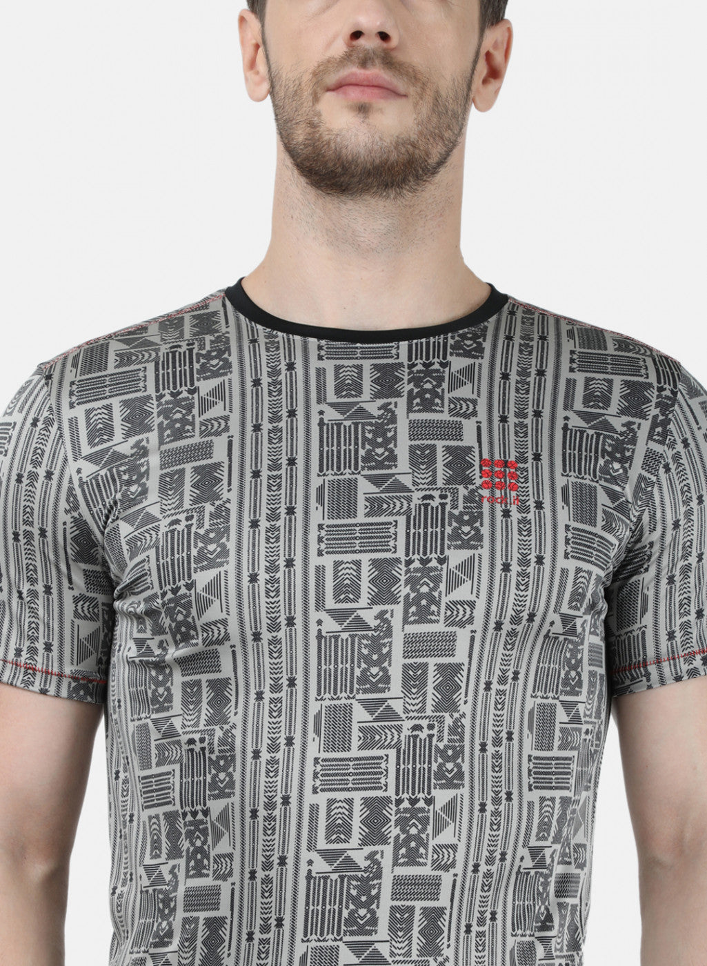 Rock.it Men Grey Printed T-Shirt