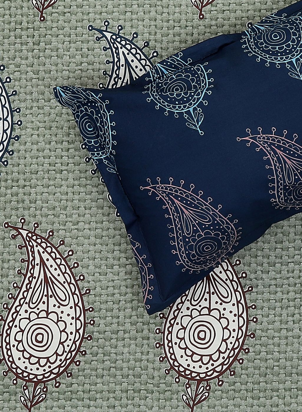 144TC Pure Cotton Single Bedsheet with 2 Pillow Covers