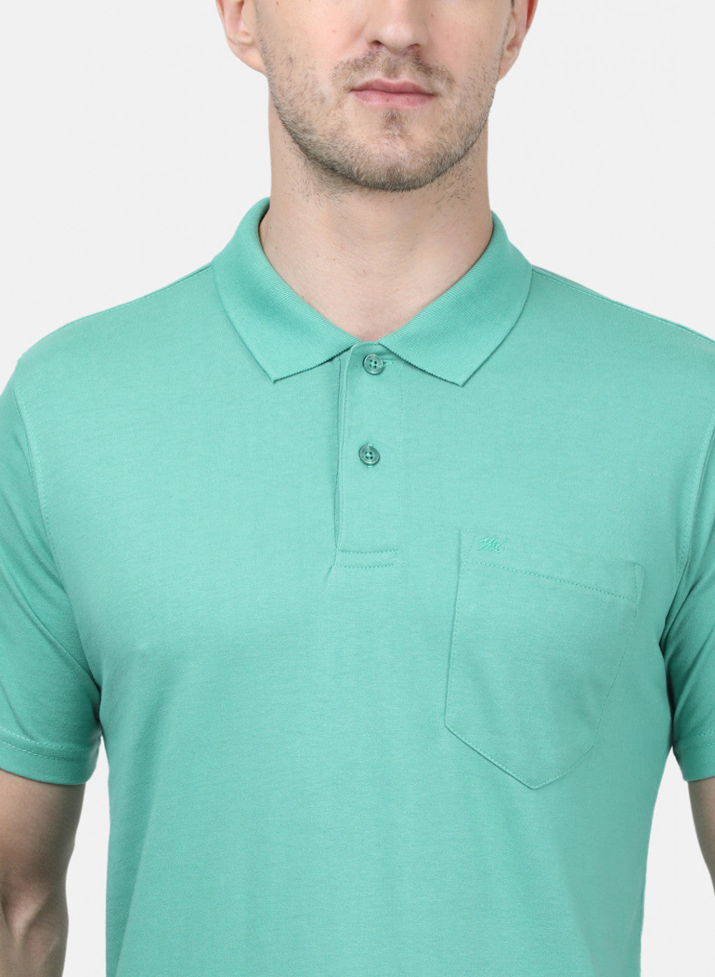 Mens Sea Green Plain T-Shirts