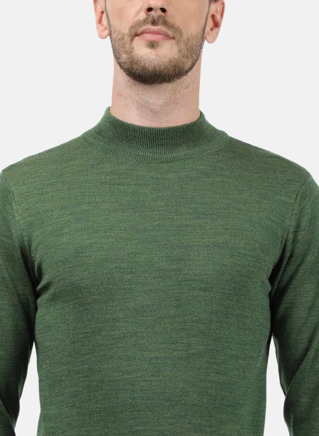 Men Olive Solid Pullover