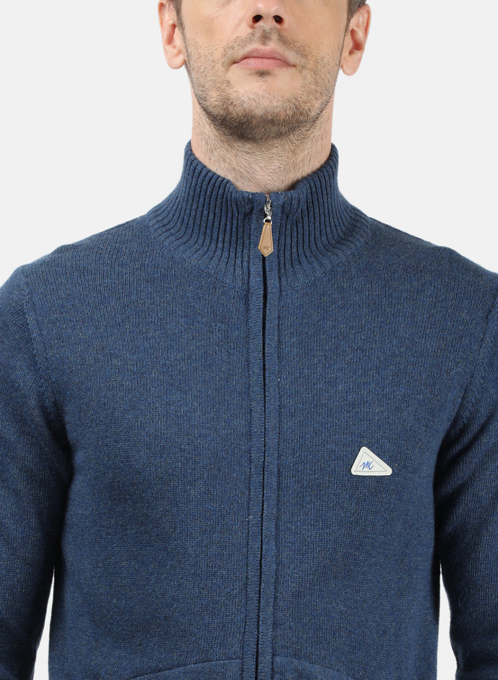 Men Blue Solid Pullover