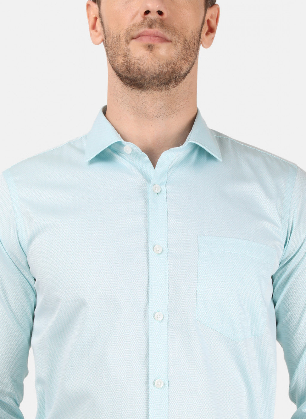 Mens Blue Self Shirt