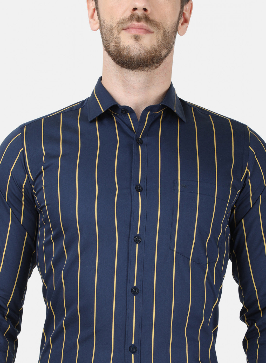 Mens NAvy Blue Stripe Shirt