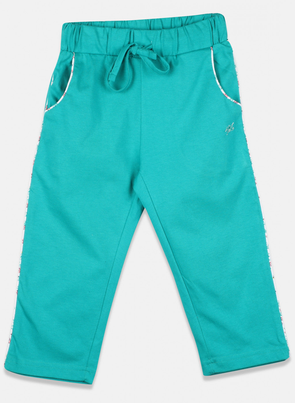 Girls Blue Printed Capri Set