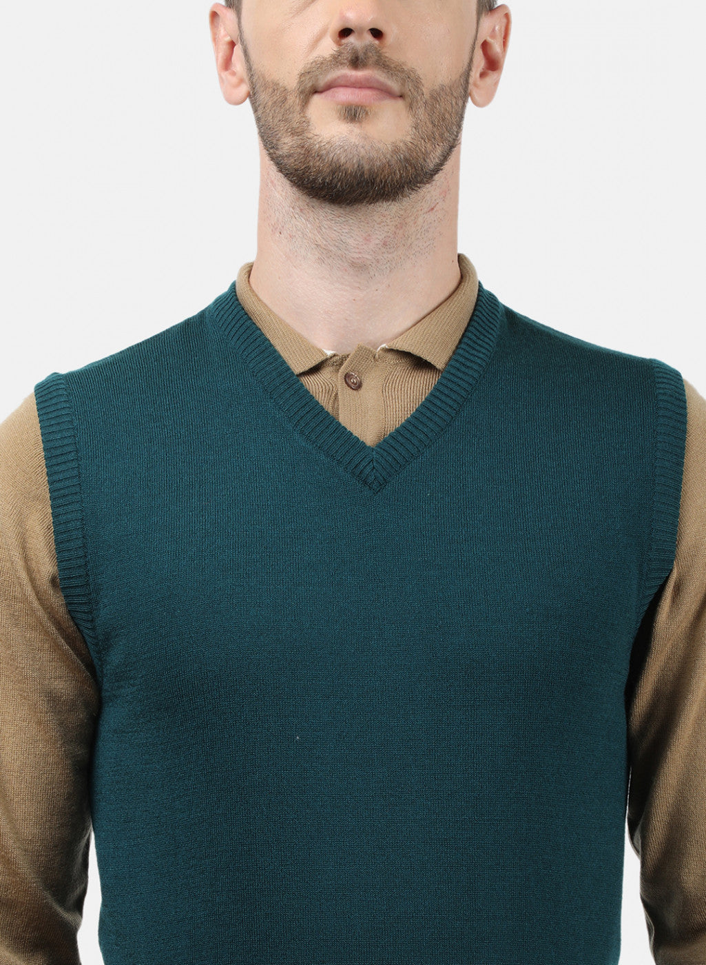 Men Blue Solid Sweater