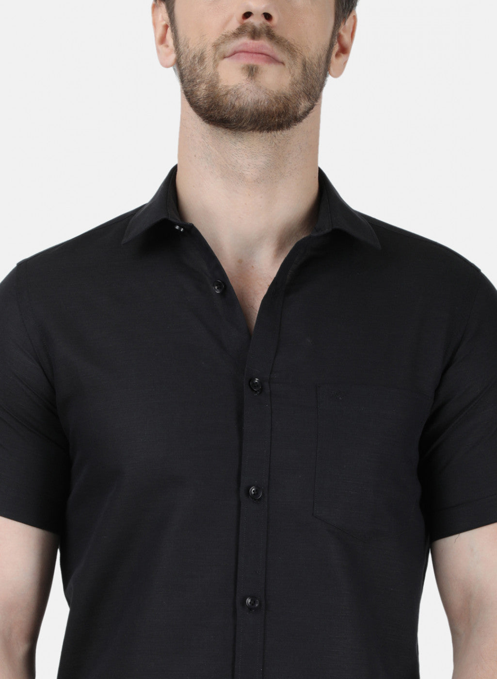 Mens Black Solid Shirt