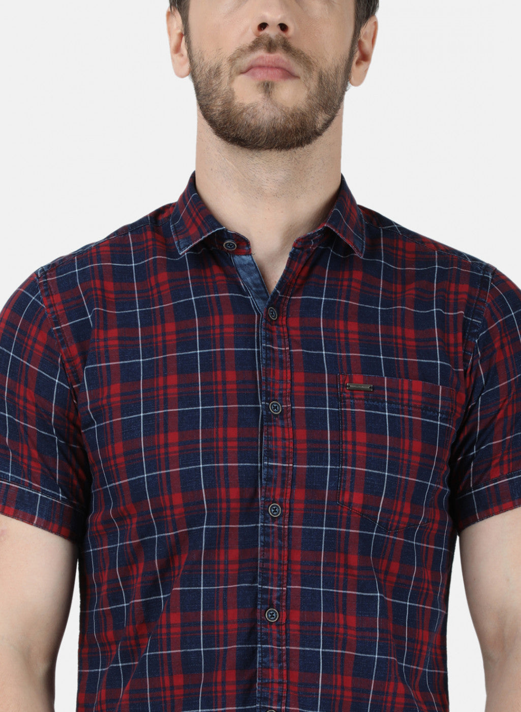 Mens NAvy Check Shirt