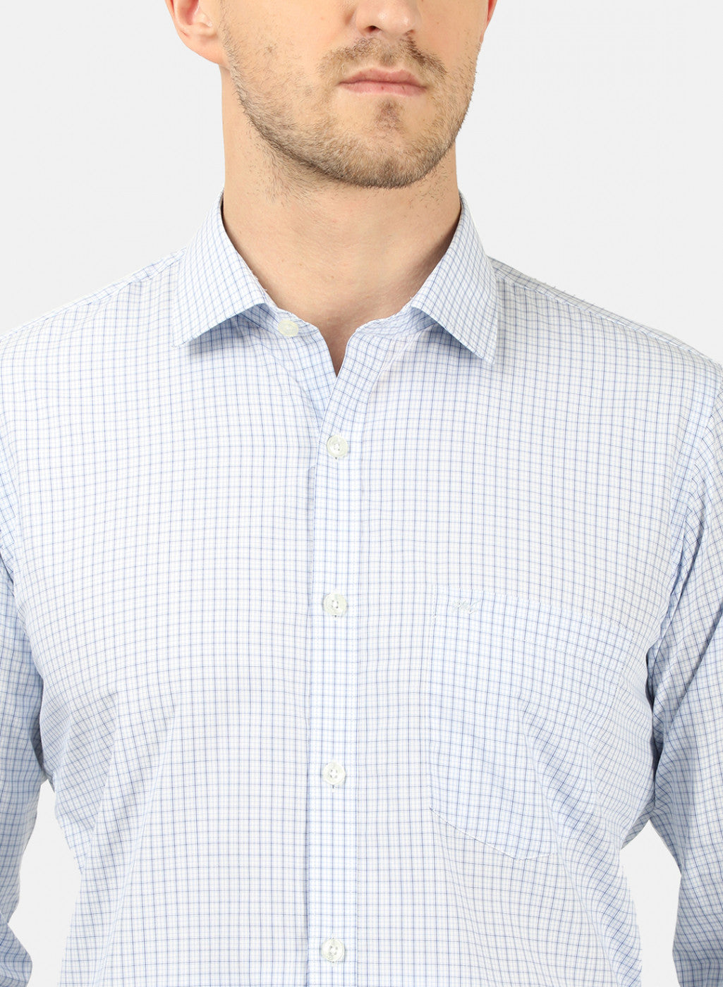 Men Blue Check Shirts