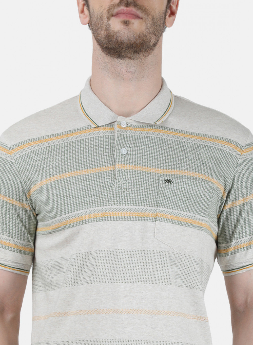 Mens Beige Stripe T-Shirt