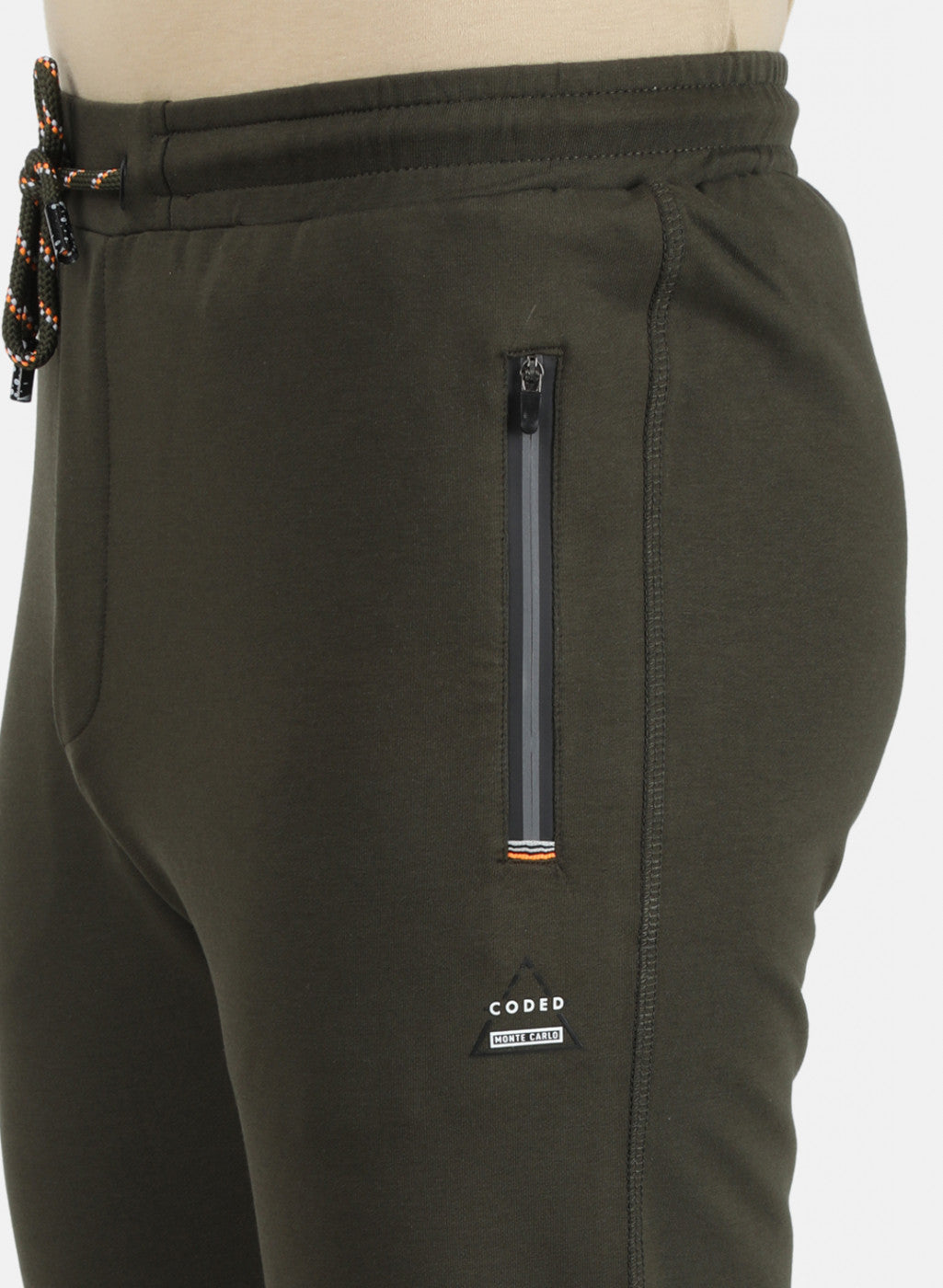 Mens Olive Printed Capri