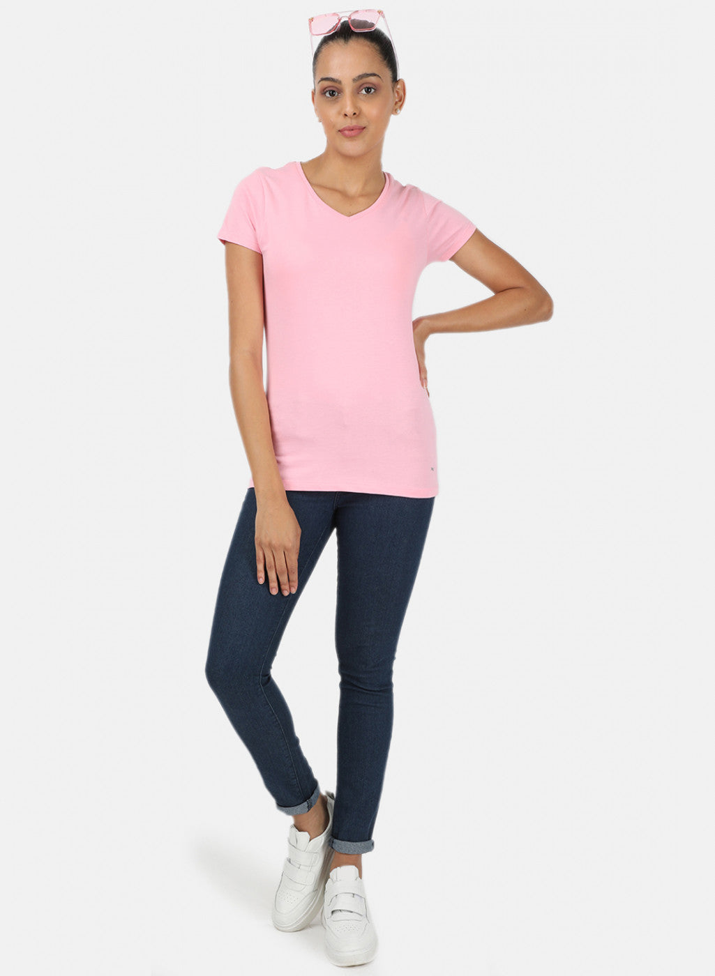 Womens Pink & Sea Green Plain Top 2Pc Set