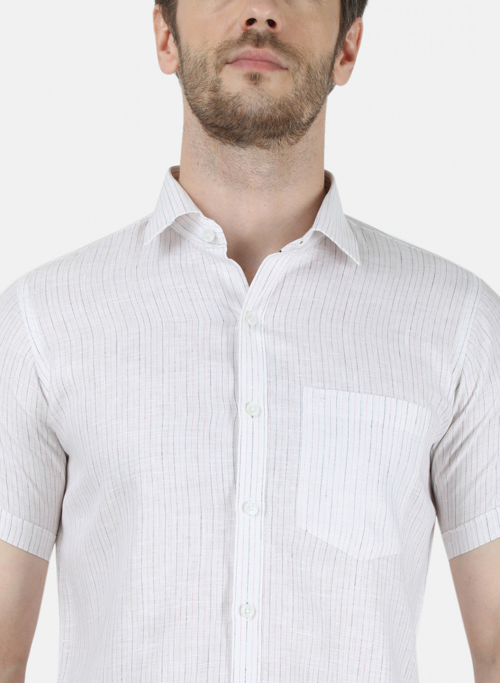 Mens Blue Stripe Linen Shirt