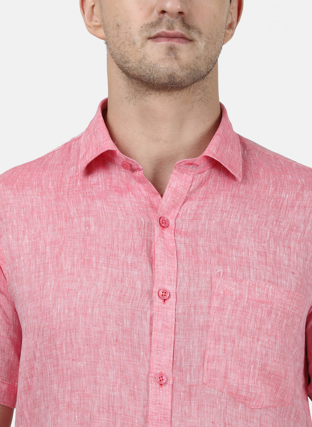 Mens Pink Solid Shirt