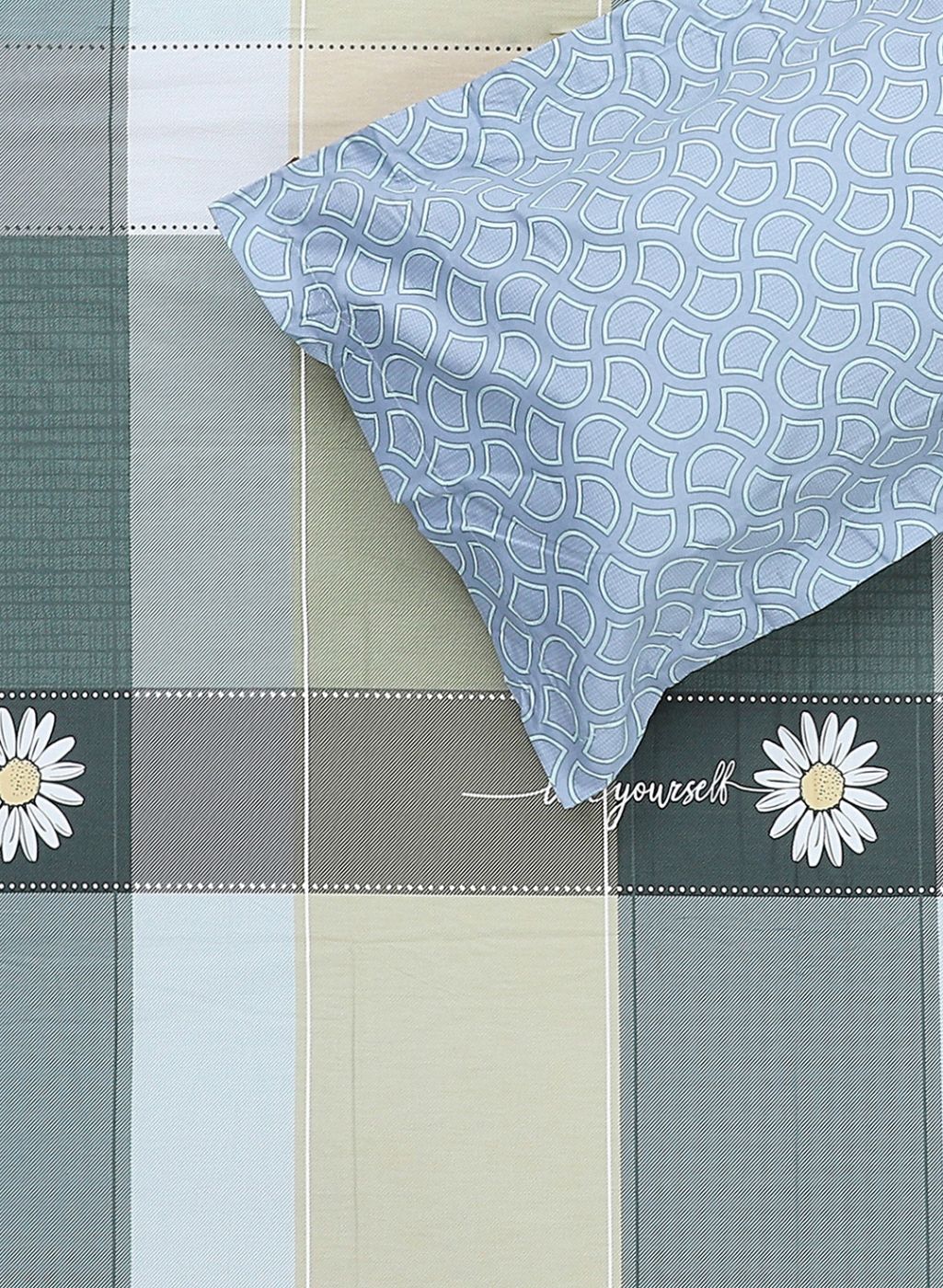 200TC Pure Cotton King Bedsheet with 2 Pillow Covers