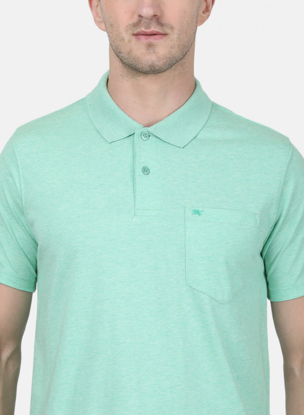 Mens Light Green Plain T-Shirt