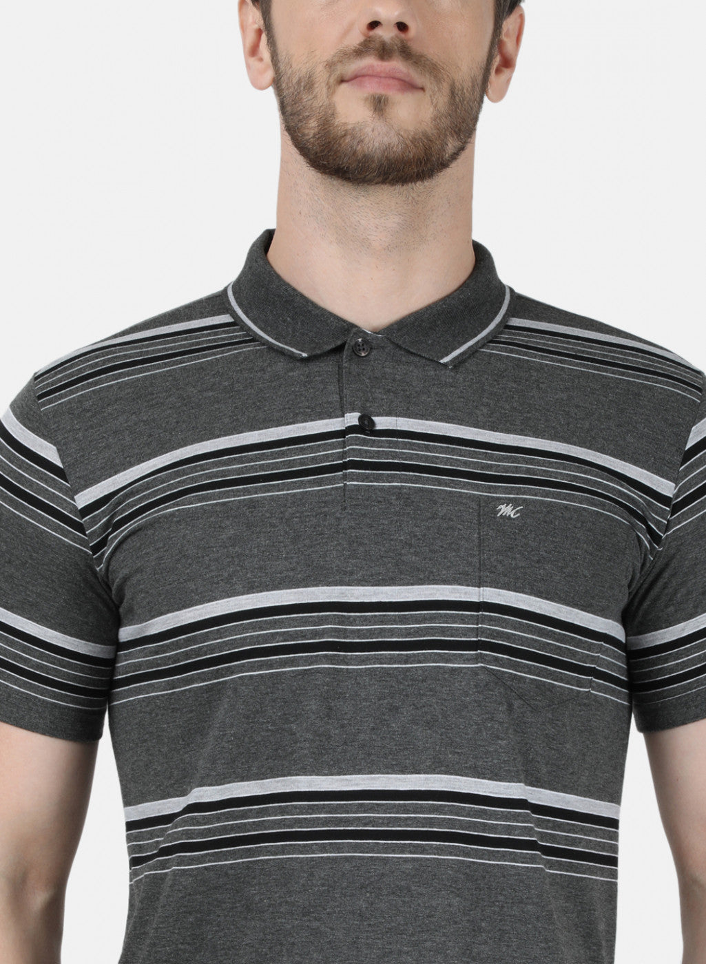 Mens Grey Stripe T-Shirt