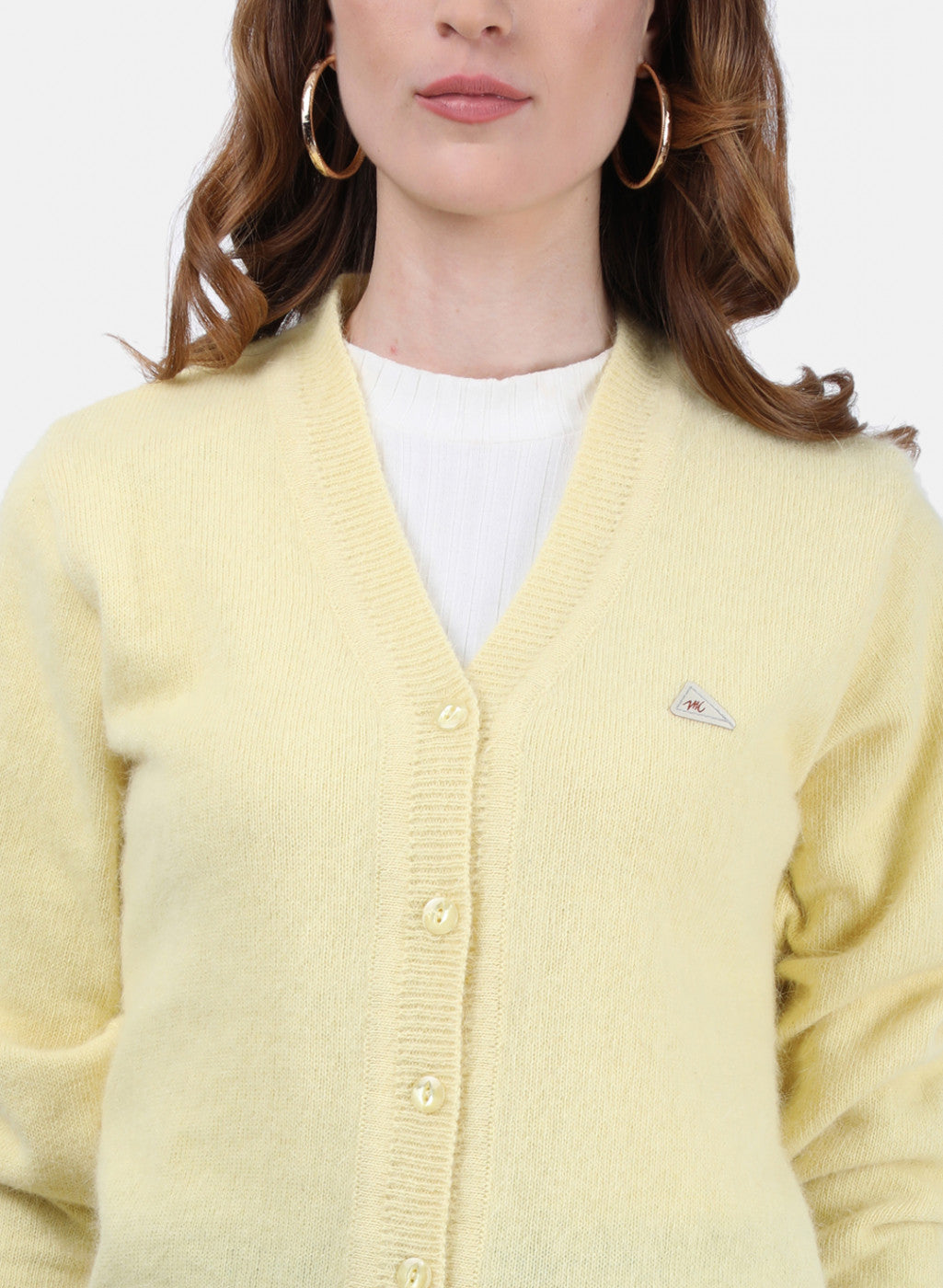 Women Yellow Solid Cardigan