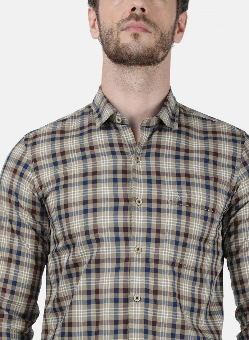 Mens Brown Check Shirt