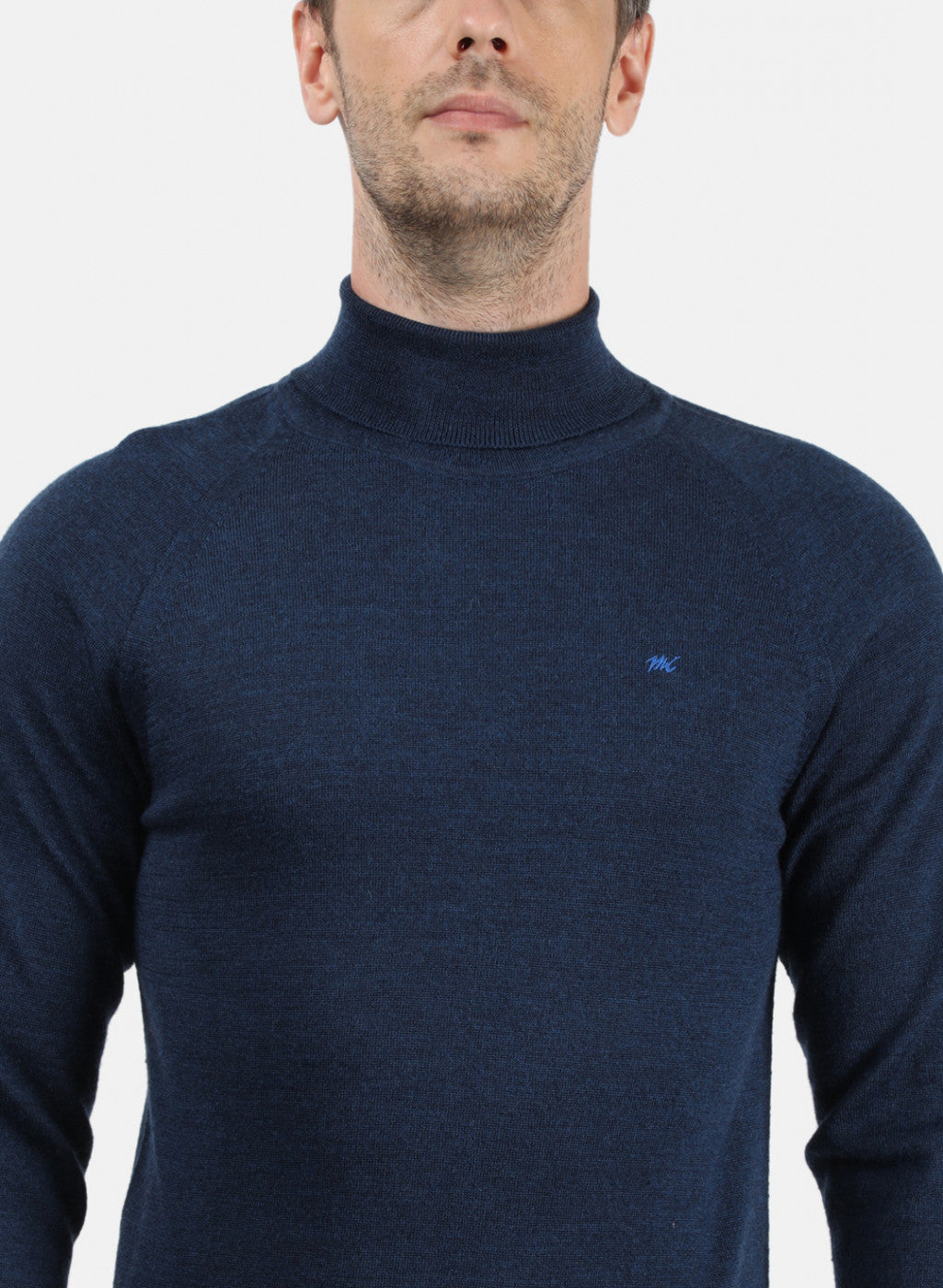 Men NAvy Blue Solid Pullover